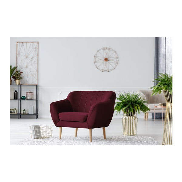 Vínovočervené kreslo Mazzini Sofas Benito-image-2