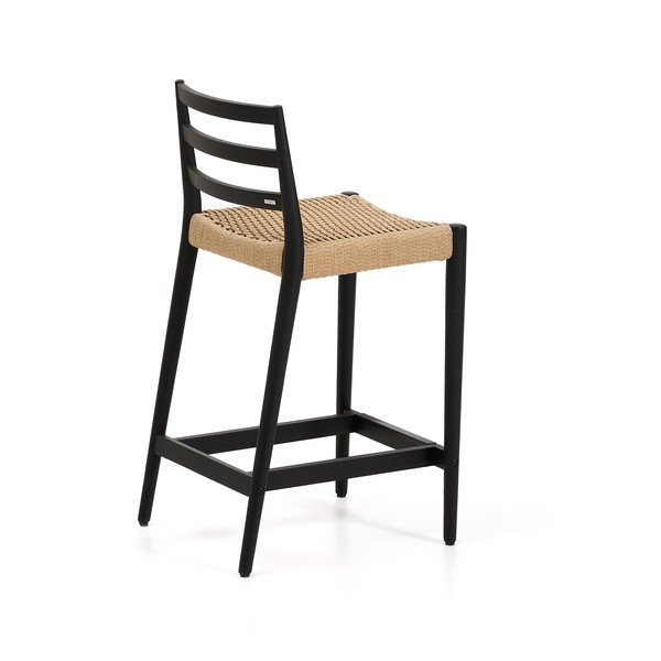 Čierna/v prírodnej farbe barová stolička z dubového dreva (výška sedadla 65 cm) Analy – Kave Home-image-3