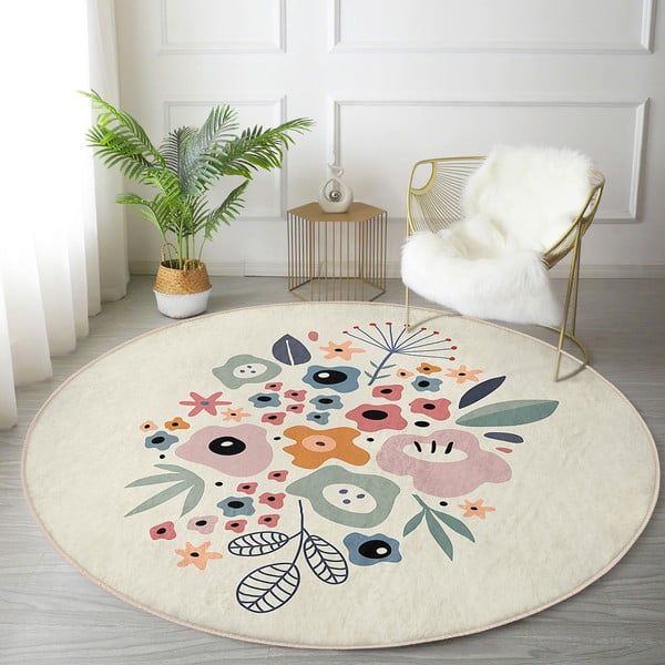 Prateľný okrúhly koberec vhodný pre robotické vysávače ø 120 cm Comfort – Mila Home-image-4