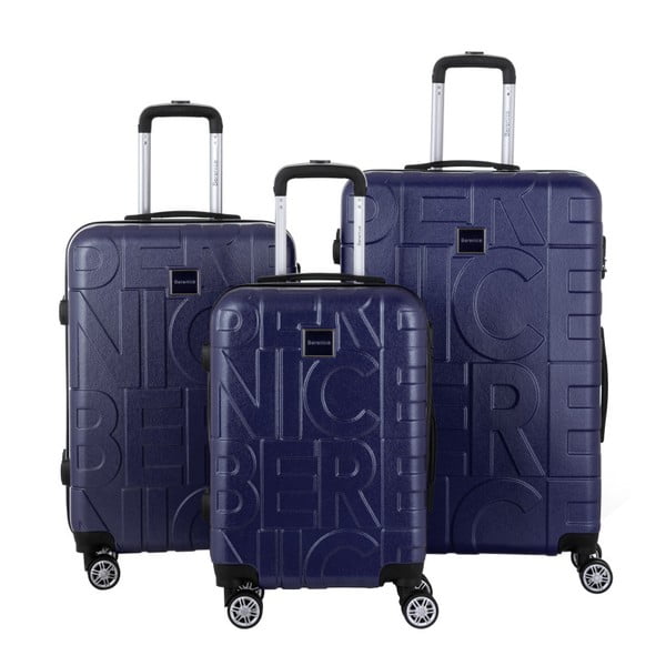 Sada 3 tmavomodrých cestovných kufrov Berenice Typo