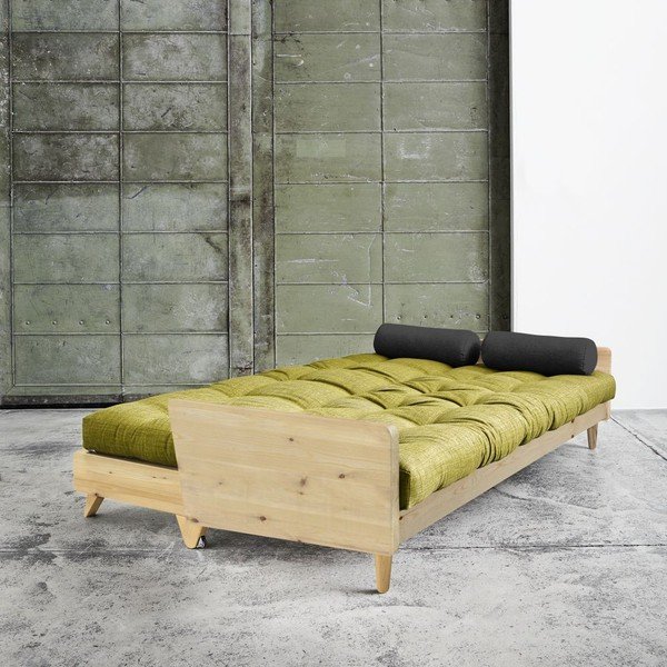 Rozkladacia pohovka Karup Indie Natural/Avocado Green/Dark Grey-image-2