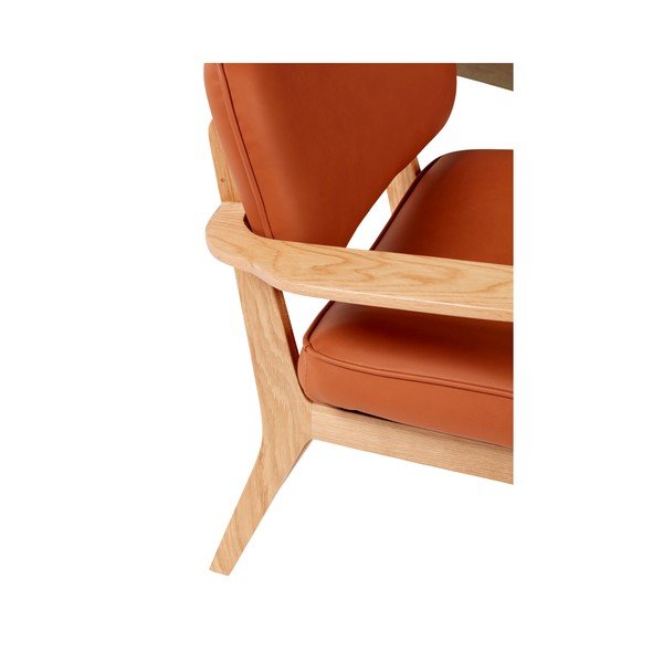 Oranžové kreslo z imitácie kože Hübsch Haze-image-3
