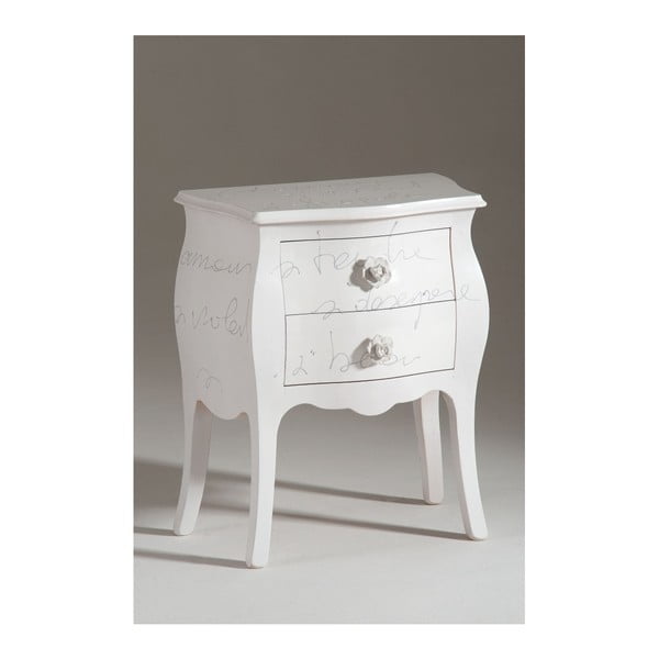 Biely drevený nočný stolík s 2 zásuvkami Castagnetti Lyric