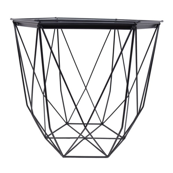 Čierny kovový záhradný stolík Ewax Web, ⌀ 39 cm