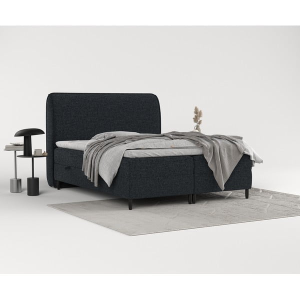 Čierna boxspring posteľ s úložným priestorom 160x200 cm Melba – Maison de Rêve-image-4