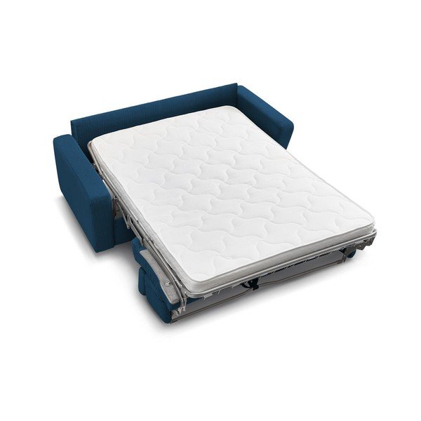 Tmavomodrá menčestrová rozkladacia pohovka 195 cm Monaco – Bobochic Paris-image-4