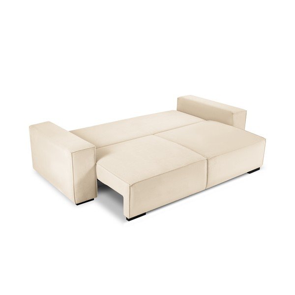 Béžová menčestrová rozkladacia pohovka Mazzini Sofas Azalea-image-3
