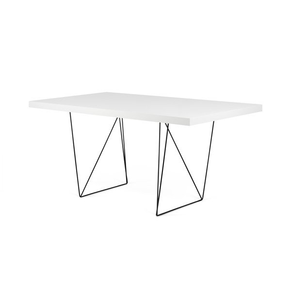 Biely stôl s čiernymi nohami TemaHome Multi, 180 × 77 cm-image-1
