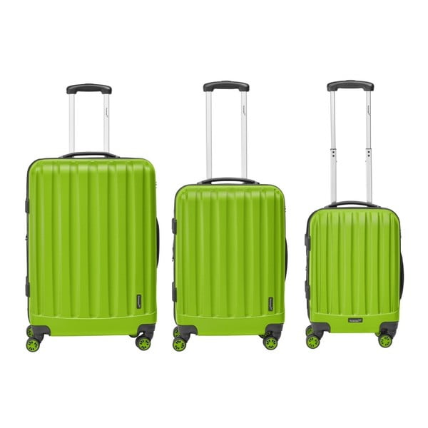 Sada 3 svetlozelených cestovných kufrov Packenger Koffer