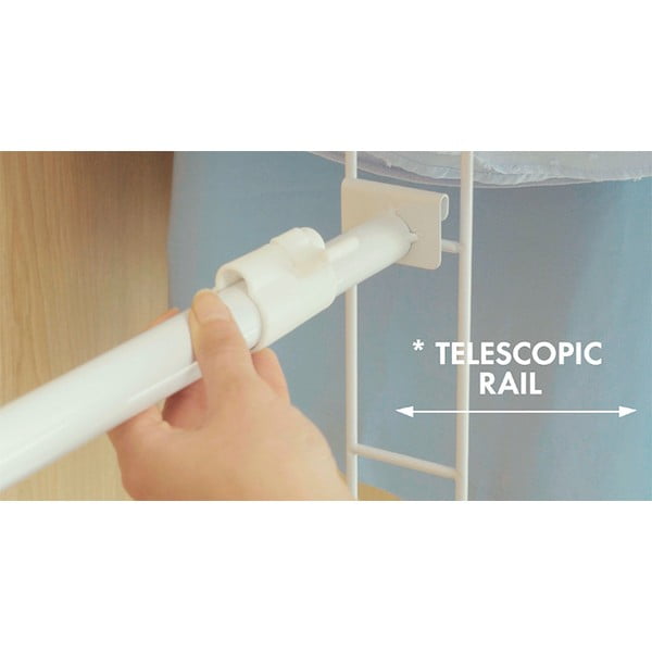 Biela teleskopická tyč do skrine na oblečenie Compactor Telescopic Garment Rail-image-2