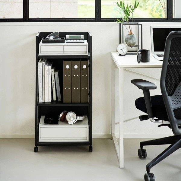 Čierny kovový pojazdný regál 42x84,5x32 cm Tower – YAMAZAKI-image-1