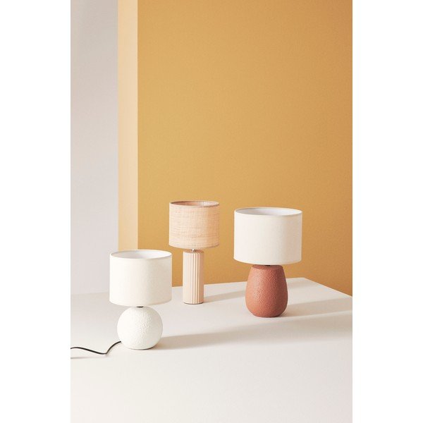 Keramická stolová lampa v terakotovej farbe s textilným tienidlom (výška  41,5 cm) Irvin – Yes Everyday-image-1