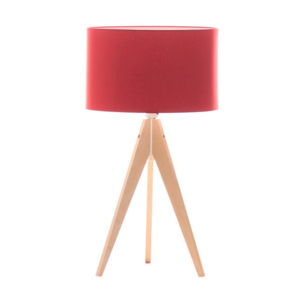 Červená stolová lampa 4room Artist, breza, Ø 33 cm