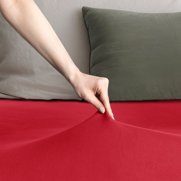 Červená napínacia plachta jersey 180x200 cm Amber – Restilo-image-1