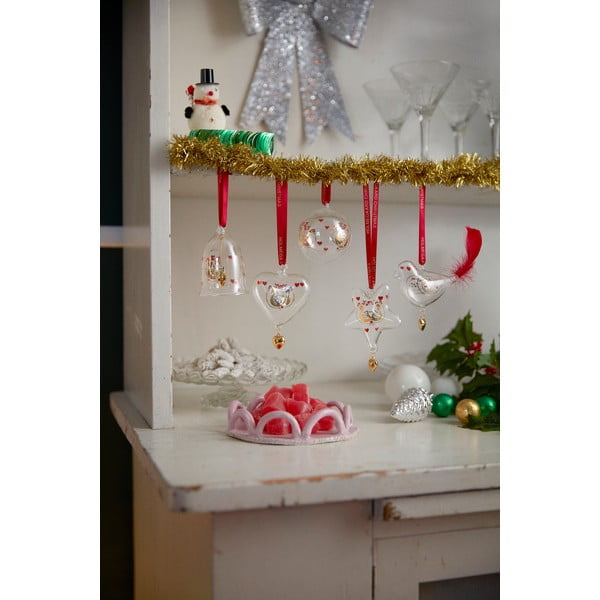 Sklenená ručne fúkaná vianočná ozdoba ø 5,5 cm Ann-Sofi Romme Annual Christmas Bell 2025 – Holmegaard-image-2