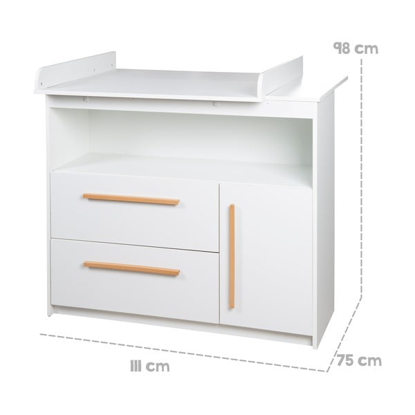 Biela nízka detská komoda 107x98 cm Lilo – Roba-image-4