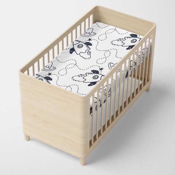 Čierno-biela elastická bavlnená plachta Mr. Fox Starspace, 70 x 140 cm-image-3