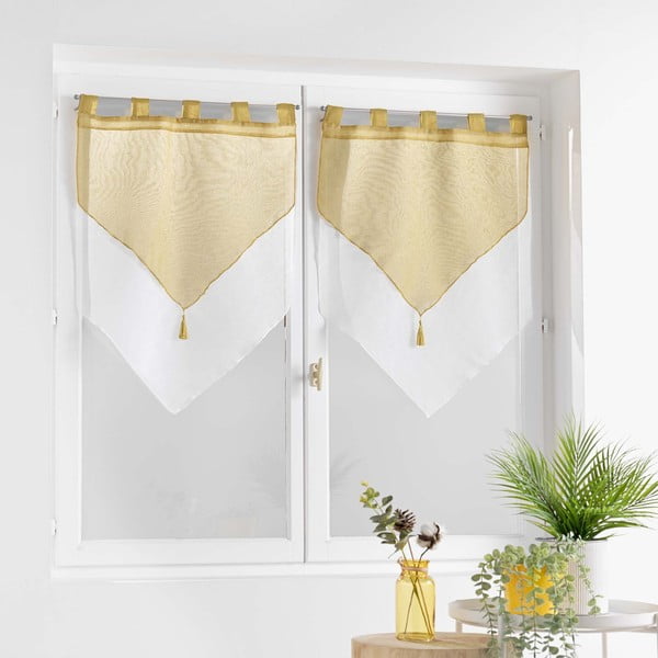 Žlto-biele záclony v súprave 2 ks 60x90 cm Duetto – douceur d'intérieur-image-2