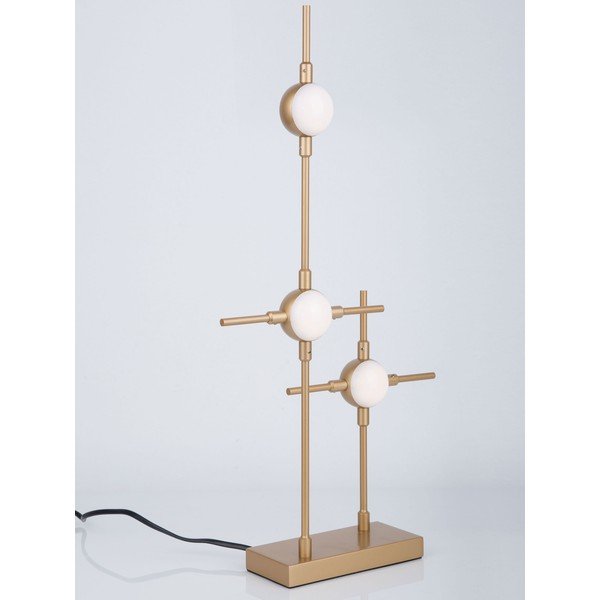 Kovová LED stolová lampa v zlatej farbe s tienidlom z akrylového skla (výška  52 cm) Atomo – Nova Luce-image-1