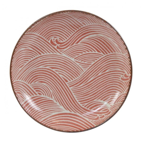 Červený tanier Tokyo Design Studio Seigaiha, ⌀ 15,5 cm