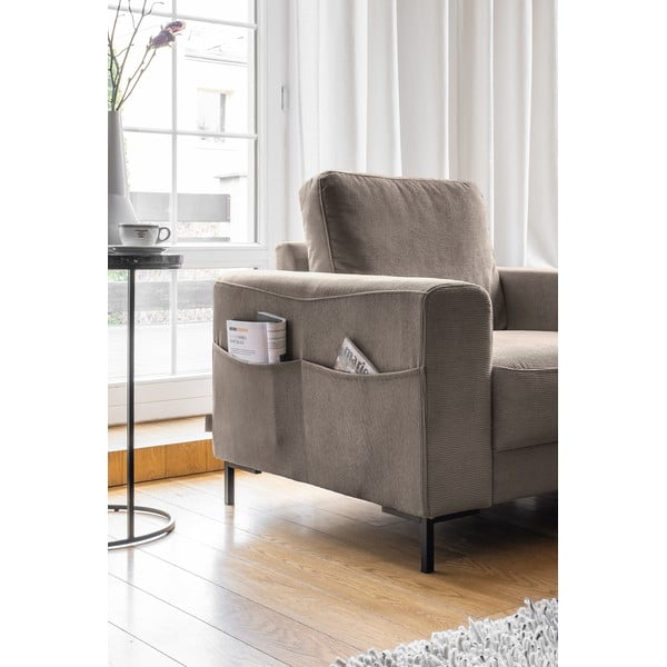 Hnedé menčestrové kreslo Lofty Lilly – Miuform-image-3