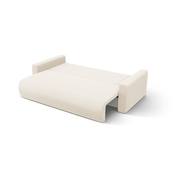 Béžová zamatová rozkladacia rohová pohovka s úložným priestorom Belfast – Cosmopolitan Design-image-4