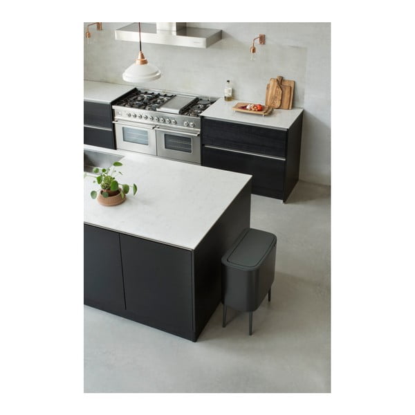 Matne čierny dotykový oceľový odpadkový kôš 36 l Bo Touch Bin – Brabantia-image-3