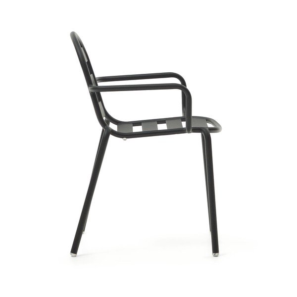 Tmavosivé kovové záhradné stoličky v súprave 4 ks Joncols – Kave Home-image-2