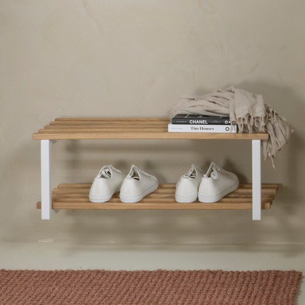 Biela/v prírodnej farbe kovová závesná skrinka na topánky 71x26x34 cm Marco – Spinder Design-image-3