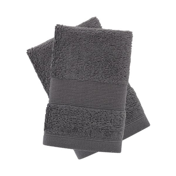 Tmavosivé froté bavlnené uteráky v súprave 2 ks 30x30 cm Anti–Bacterial – Catherine Lansfield