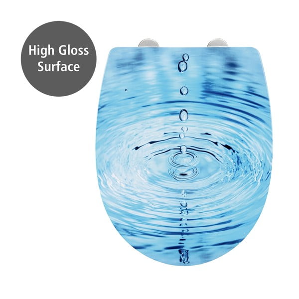 Záchodová doska s automatickým zatváraním 38 x 45 cm Droplets – Wenko