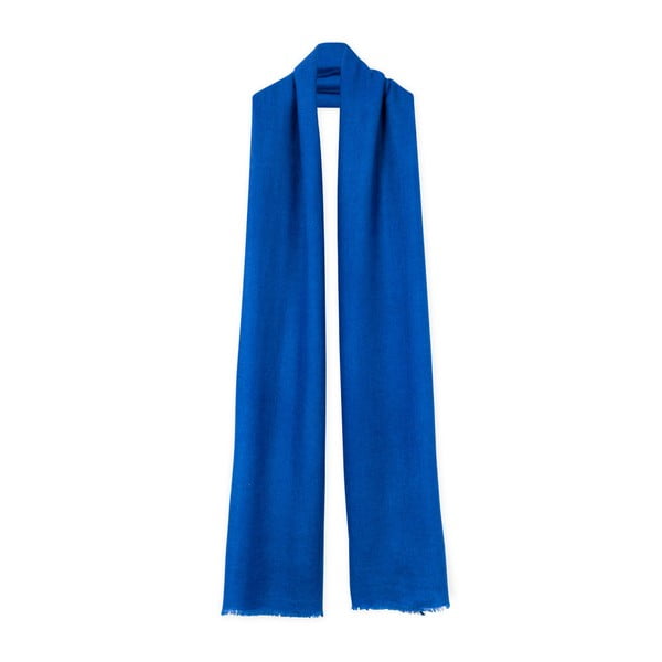 Modrý kašmírový šál Bel cashmere Julia, 200 × 67 cm