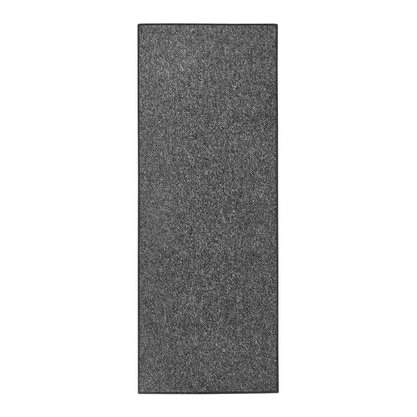 Antracitovočierny behúň BT Carpet, 80 × 300 cm