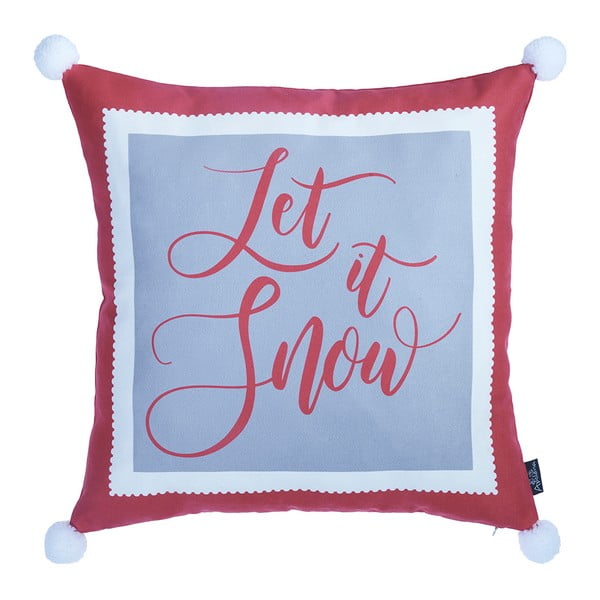 Červeno-sivá obliečka na vankúš Apolena Honey Let It Snow, 45 × 45 cm