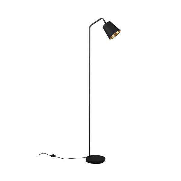 Čierna stojacia lampa s textilným tienidlom (výška 148 cm) Buddy – Reality-image-2
