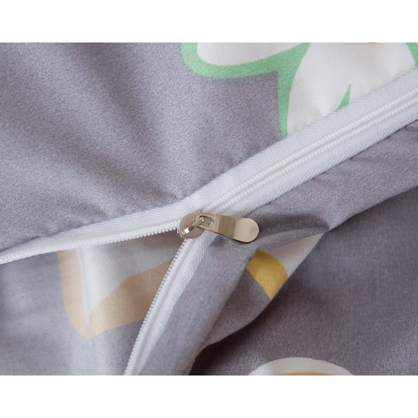 Oranžovo-sivé trojdielne obliečky na jednolôžko z mikrosaténu 140x200 cm Grace – My House-image-4