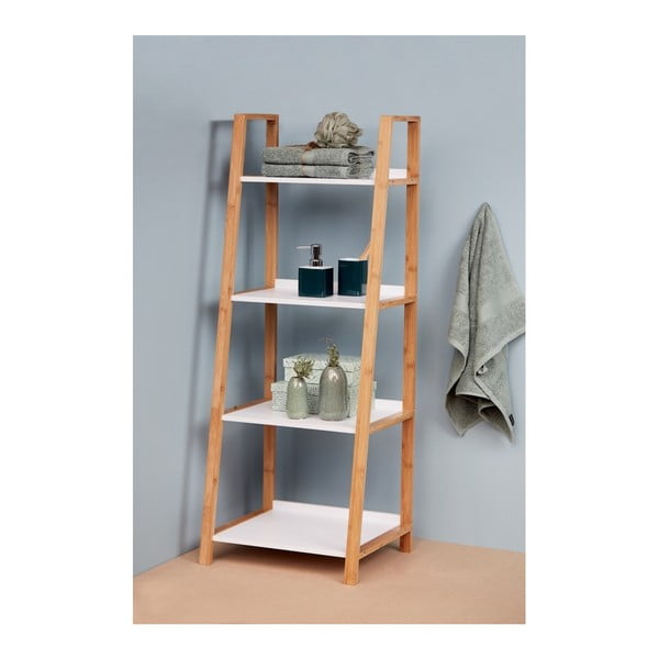 Bambusový kúpeľňový regál so 4 policami Wenko Finja-image-1