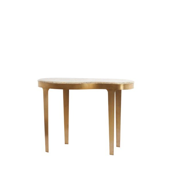 Konzolový stolík s mramorovou doskou v bronzovej farbe/taupe 40x110 cm Giulio – Light & Living-image-4