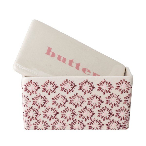 Bielo-ružová kameninová nádoba na maslo Bloomingville Maya-image-4