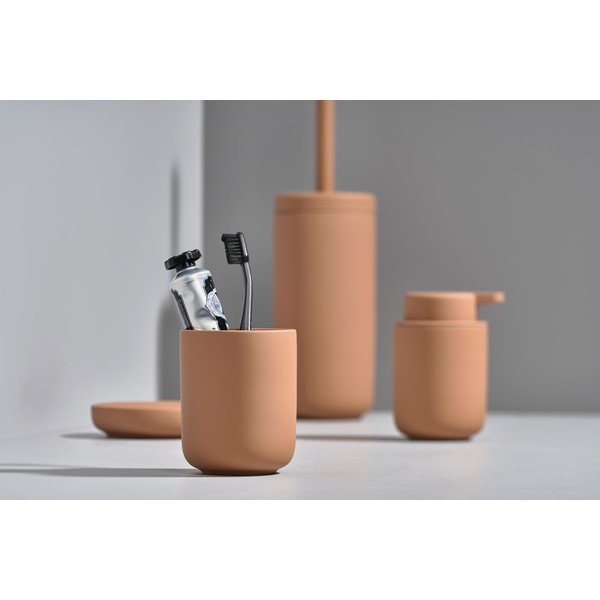 Jantárovohnedý pohárik na zubnú kefku z kameniny Zone Ume Amber-image-1