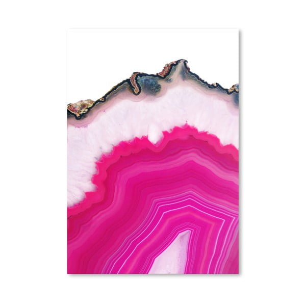 Plagát Americanflat Pink Agate Slice, 30 × 42 cm