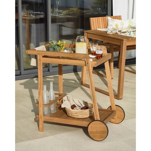 Servírovací stolík z masívu akácie 55x73 cm Felisa – Kave Home-image-2