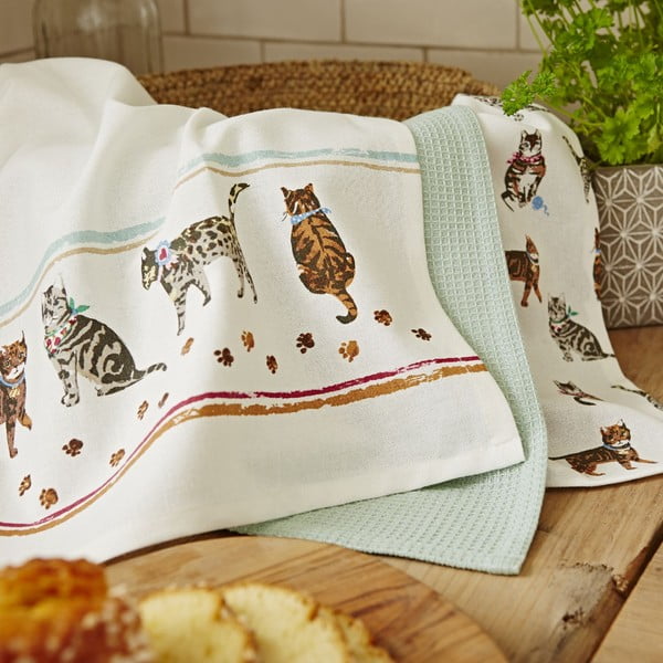Sada 3 bavlnených utierok Cooksmart ® Cats on Parade-image-1