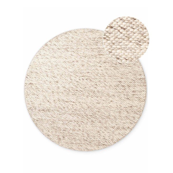 Béžový/v prírodnej farbe ručne tkaný vlnený okrúhly koberec ø 160 cm Lyon Beans – Elle Decoration