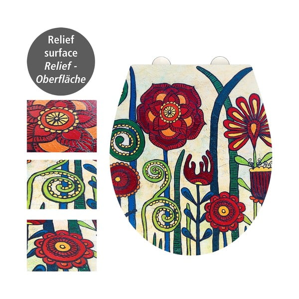 Záchodová doska s automatickým zatváraním 37 x 44,5 cm Rollin'Art Red Blossom – Wenko-image-2