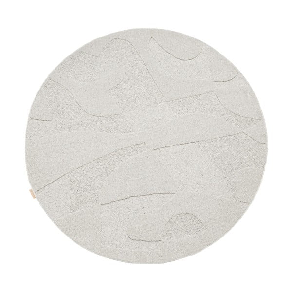 Svetlosivý vlnený okrúhly koberec ø 120 cm Morphic Botanica – Agnella
