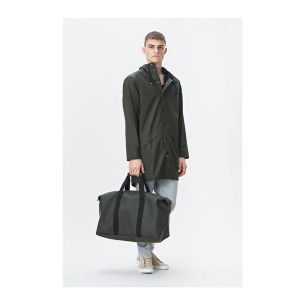 Tmavozelená športová taška s vysokou vodeodolnosťou Rains Weekend Bag-image-2