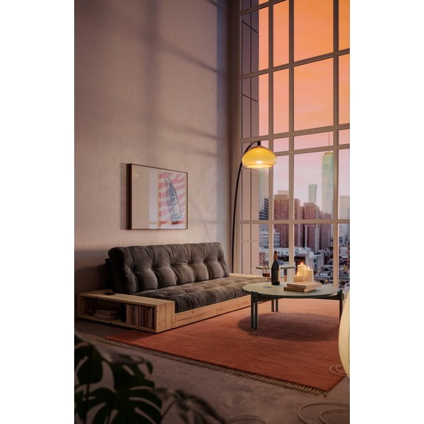 Žltá menčestrová rozkladacia pohovka 244 cm Base – Karup Design-image-1