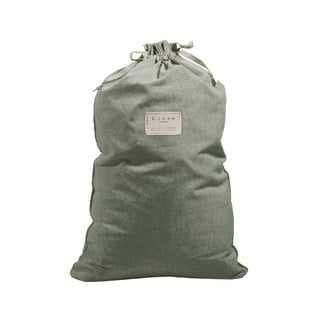 Látkový vak na bielizeň s prímesou ľanu Really Nice Things Bag Green Moss, výška 75 cm