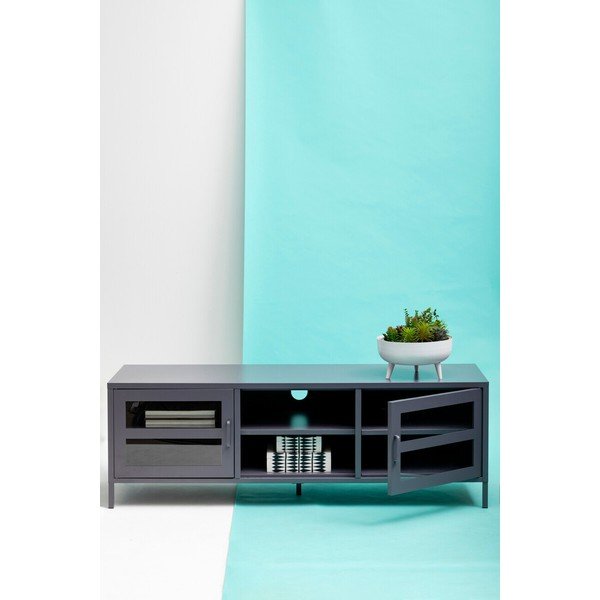Sivý oceľový TV stolík 150x50x45 cm Acier – Premier Housewares-image-1